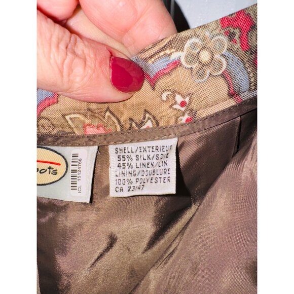 Talbots Womens Linen Silk Floral Paisley Straight Leg Dress Pants Sz 8 Classic - Picture 5 of 7